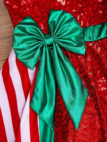 Miniatura 6 de Moily Kids Girls Christmas Dance Costume Sequins Figure Skating Dress Tutu Ballet Leotard Holiday Party Fancy Dress
