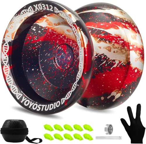 Miniatura 13 de YOYOSTUDIO Yoyo Profesional Sensible Yoyo X0312 para Niños Principiantes, Yoyo de Doble Propósito para Girar con los Dedos para Adultos con Kit