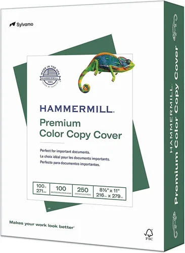 Hammermill Cartulina, Premium Color Copy, 100 lb, 8.5x11 - 1 Paquete (250 Hojas) - 100 Bright, Cartulina Fabricada en EE.UU., 120024R, Blanco