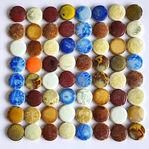 Miniatura 12 de Azulejos de mosaico cuadrados de 1 libra, piezas de cerámica de mosaico mixto multicolor para manualidades, marcos de fotos a granel, posavasos