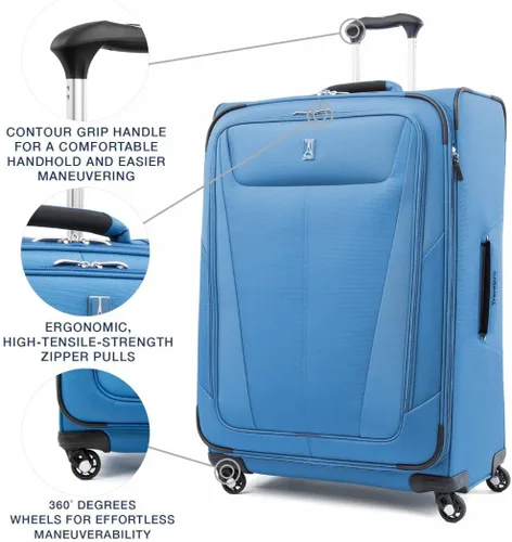 Miniatura 9 de Travelpro Maxlite 5 - Juego de 2 piezas de equipaje de mano de tela, expandibles con 4 ruedas giratorias, bolso blando para debajo del asiento, Negro