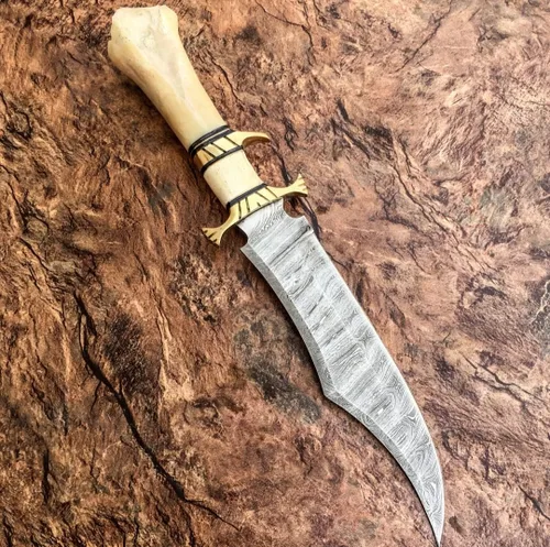 Miniatura 4 de Poshland RG-44 Cuchillo de caza de acero de Damasco hecho a mano - Mango magnífico
