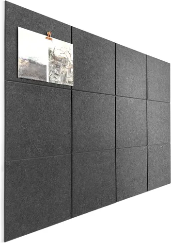 Miniatura 12 de Tabla de corcho alternativa de 24 x 36 pulgadas, paquete de 6 azulejos de pared de fieltro con pestañas adhesivas extraíbles seguras, tableros