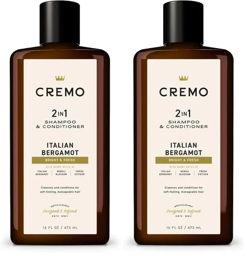 Miniatura 8 de Cremo Champú y acondicionador 2 en 1 de bergamota italiana para hombres, notas de bergamota italiana, flor de neroli y vetiver fresco, 16 onzas