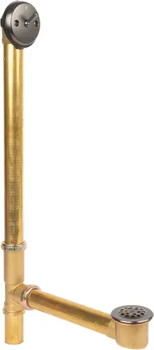 Miniatura 15 de Fine Fixtures Desagüe de ducha para bañera, tubo de latón calibre 20, kit de drenaje de desbordamiento de palanca de viaje, latón satinado
