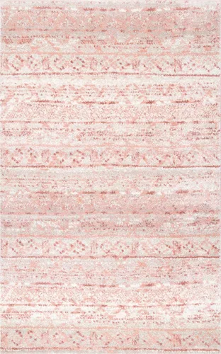 Miniatura 8 de nuLOOM Hattie - Alfombra marroquí de transición, 2 x 6 pies, color rosa