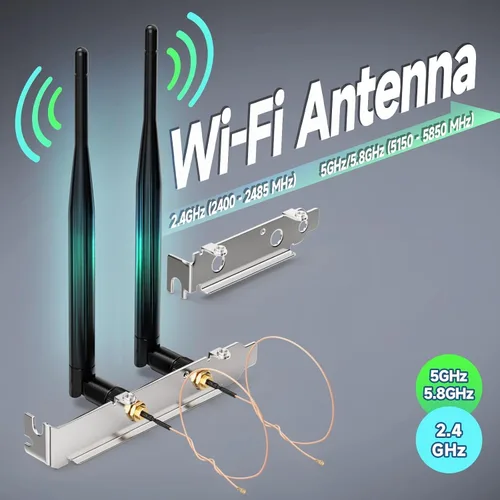 Miniatura 2 de Bingfu Antena WiFi de doble banda 2.4GHz 5.8GHz 6dBi RP-SMA + cable de coleta de 7.87 pulgadas + cubierta de ranura para enrutador WiFi inalámbrico
