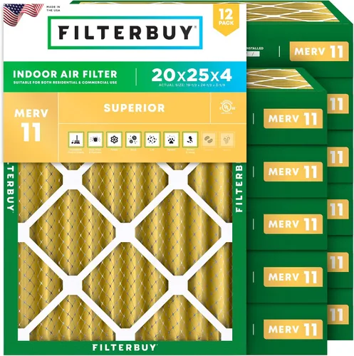 Miniatura 32 de Filterbuy Filtro de aire MERV 11 de 14 x 24 x 1 superior, defensa de mascotas y alergias (paquete de 12), filtros electrostáticos plisados