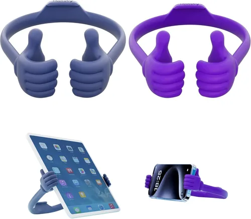 Miniatura 12 de Honsky Soporte para Teléfono Celular Paquete de 2, Soporte Perezoso para Teléfono Thumbs Up, Base Flexible Ajustable Universal para Todos