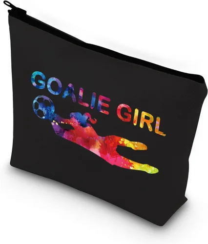 Miniatura 7 de BDPWSS Bolsa de maquillaje de portero para niña, bolsa de portero de fútbol, portero, defensor, bolsa de viaje, regalo de portero de fútbol, Chica