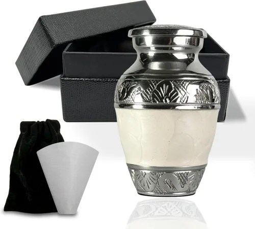 Miniatura 13 de Urnas de cremación para cenizas humanas de adultos femeninos y masculinos – Urnas de entierro y funeral decorativas grandes con diseño de alas
