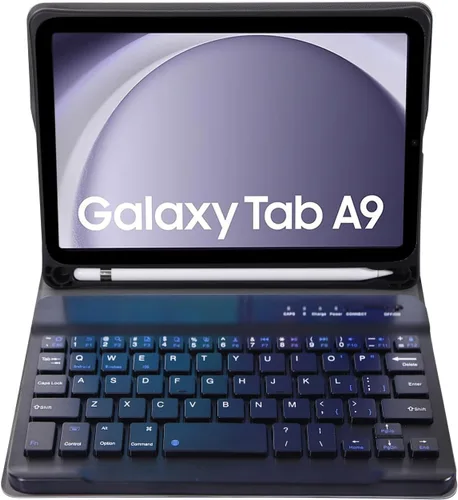 Miniatura 2 de Funda de teclado para Samsung Galaxy Tab A9 de 8.7 pulgadas 2023, teclado desmontable con soporte para lápiz, funda protectora para tablet Tab A9
