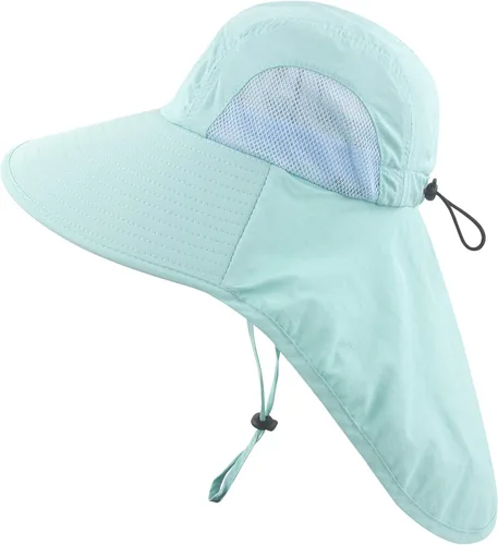 Miniatura 12 de Muryobao Kids Girls Boys Summer Sun Hat UV Protection UPF50+ Hats Mesh Bucket Cap for Beach Fishing with Neck Flap