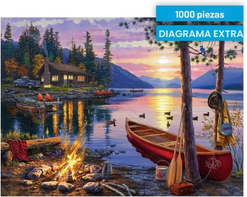 Miniatura 7 de Buffalo Games Rompecabezas de la obra Canoe Lake de Darrell Bush Rompecabezas de 1000 piezas