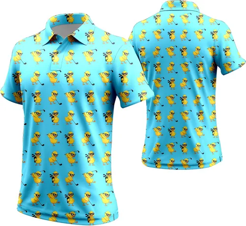 Miniatura 16 de Camisa de golf de los años 80 para hombre, ajuste seco, manga corta, estampada, divertidas, camisas de golf de los años 90 para hombre