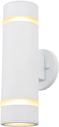 Cerdeco Candelabro Moderno de Porch al Aire Libre Iluminación de Pared Cilíndrica Aplique de Pared Blanco Acabado