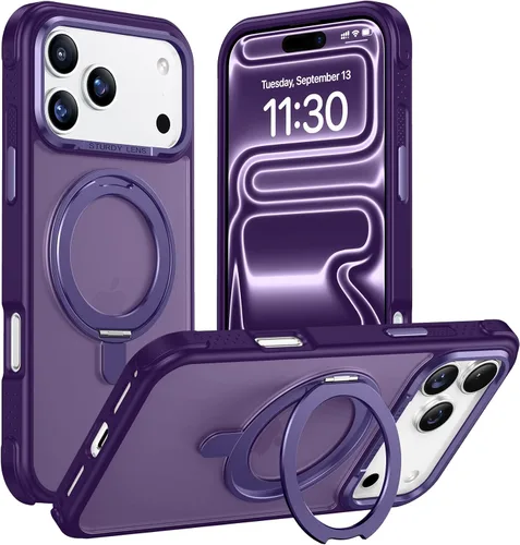 Miniatura 39 de Magnética para iPhone 12 e iPhone 12 Pro Funda, [con Soporte de Anillo Magnético Invisible Giratorio 360°][A Prueba de Golpes][Compatible