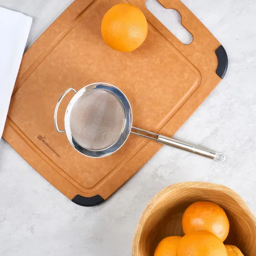 Miniatura 10 de Restaurantware Colador de malla fina de acero inoxidable de 11.5 pulgadas, tamiz estándar alemán con mango ergonómico, apto para lavavajillas
