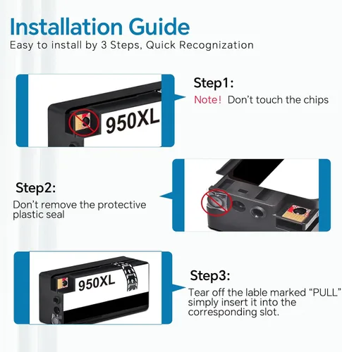 Miniatura 3 de Paquete de 5 cartuchos de tinta 950XL 951XL compatibles con HP 950 951 cartuchos de tinta para impresoras HP OfficeJet Pro 8600 8610 8620 8100 8630