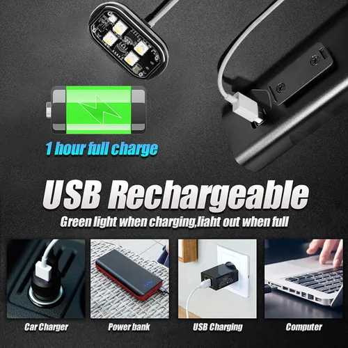 Miniatura 5 de 4 luces estroboscópicas LED inalámbricas, luces LED inalámbricas para automóvil con control remoto, 8 colores, carga USB, IP65, impermeable