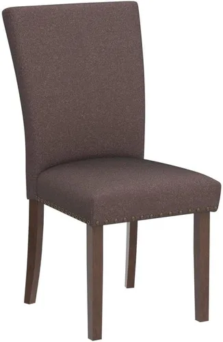 Miniatura 5 de COLAMY Juego de 2 sillas de comedor tapizadas Parsons, sillas de tela para comedor y cocina con detalle de cabeza de clavo y patas de madera