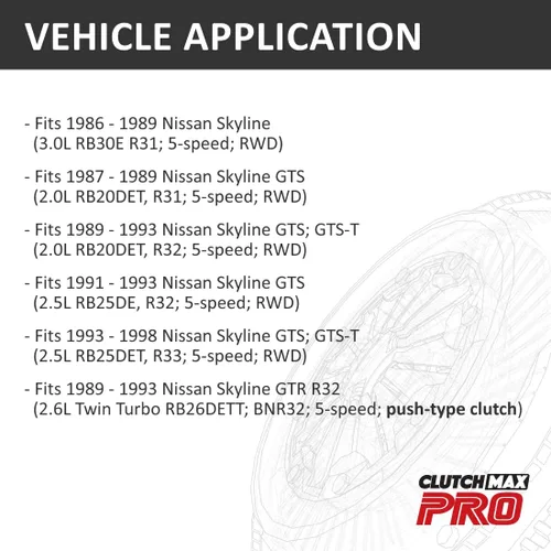 Miniatura 2 de PRO Performance Chromoly - Volante de embrague compatible con Nissan Skyline GTS GTS-T GTR R32 R33 RB20DET RB25DE RB25DET de 5 velocidades, solo se