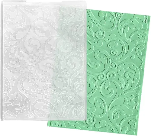 Miniatura 5 de ALIBBON Carpetas de plástico con fondo de flores para hacer tarjetas, carpetas de estampado con marco de flores para álbumes de recortes, carpetas