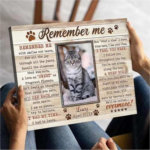 Miniatura 7 de Regalo conmemorativo para gatos, marco de fotos conmemorativo personalizado para mascotas, recuerdo de pérdida de mascotas, regalo de condolencias