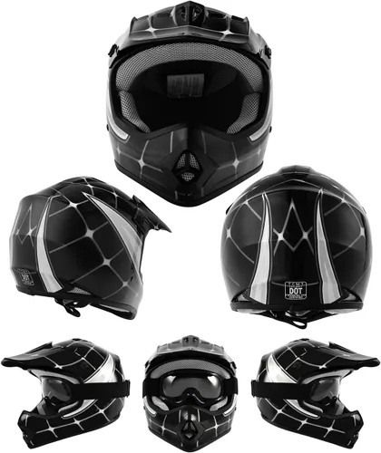 Miniatura 9 de TCT-MOTORPARTS DOT - Casco de motocross para niños y jóvenes, casco de cara completa para motocross, ATV, todoterreno, casco de cuatro ruedas, araña
