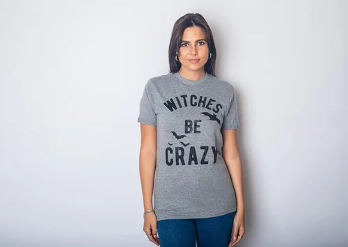 Miniatura 7 de Camiseta divertida para mujer Witches Be Crazy, Gris jaspeado oscuro
