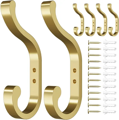 Miniatura 17 de bussdis Ganchos de pared para colgar abrigos, ganchos de mochila resistentes para pared, soporta hasta 30 libras, ganchos grandes para toallas, Negro