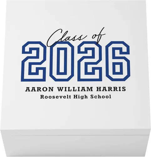 Miniatura 17 de Let's Make Memories Caja de recuerdos personalizada, para la clase de graduación de 2026 o cualquier año, caja de recuerdos de graduados