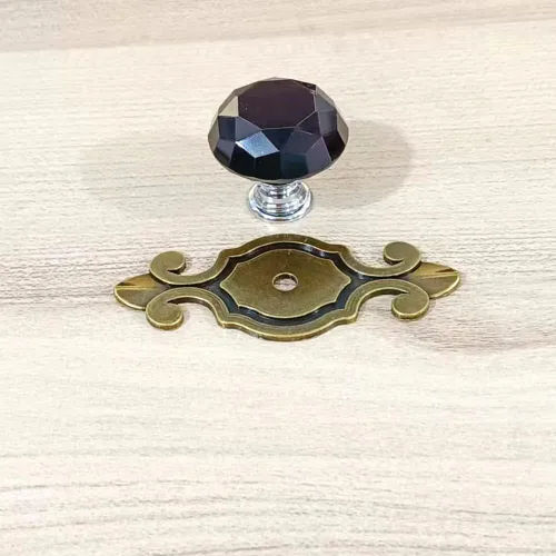 Miniatura 2 de HUAMULAN Paquete de 10 pomos de cristal para cajones con placa, pomos de puerta de armario con tornillos para cocina, baño, oficina, decoración