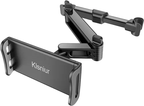 Klsniur Soporte para reposacabezas de automóvil, soporte para reposacabezas de tableta, soporte universal giratorio de 360° ajustable para tablet
