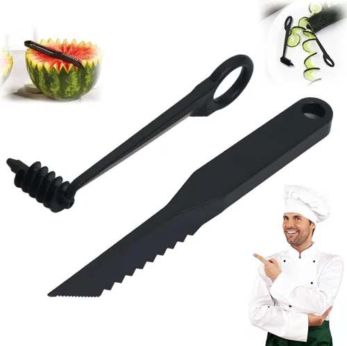 Herramientas de cocina en espiral y en forma de V, cortador en espiral para verduras, juego de cortador en espiral de patatas, cortador