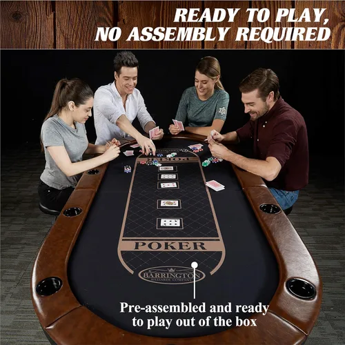 Miniatura 3 de Barrington Poker - Mesas de Póquer Plegables de Múltiples Estilos y Tableros de Mesa de Póquer/Colección de Mesa de Comedor, Mesas con Rieles