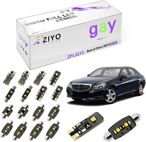 Miniatura 10 de ZIYO Kit de Luz Interior LED de Reemplazo para Mercedes Benz W210 W211 W212 Clase E 1995-2016 + Bombillas para Luz de Matrícula, Actualización