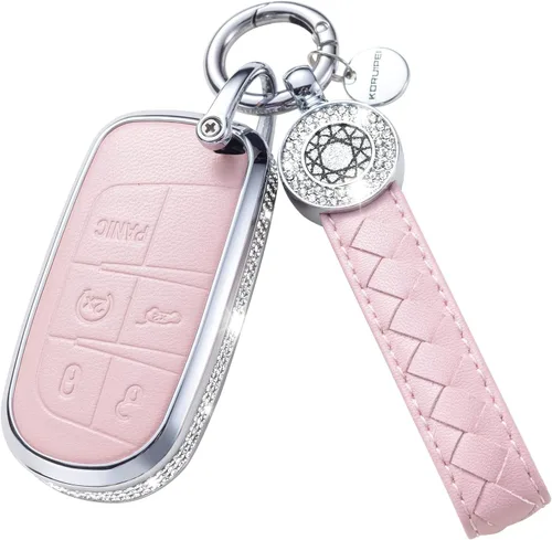 Miniatura 42 de Funda para Llave Honda con Llavero, Carcasa Protectora de Cuero Genuino Rosa con Cristales Compatible con Honda Accord Civic CRV Pilot Odyssey 2022