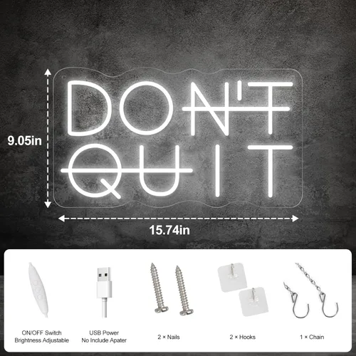 Miniatura 4 de YIKBIK Letrero de neón LED No te Rindas para decoración de pared, luces de neón DO IT para decoraciones de fiesta, iluminación con interruptor USB