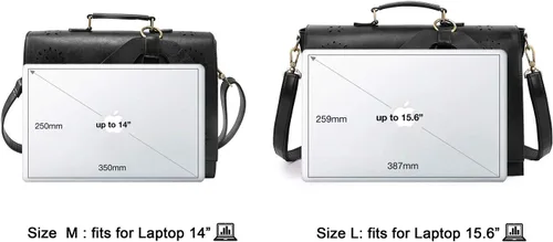 Miniatura 7 de ECOSUSI Maletín para mujer, de piel vegana, para el trabajo, bolso de hombro para computadora con lazo desmontable
