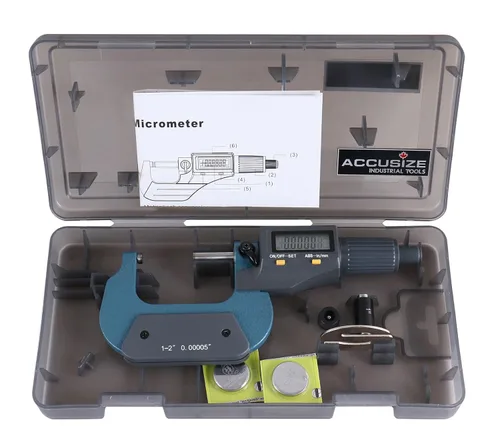 Miniatura 12 de Accusize Industrial Tools 0-1''/0.000-0.984 in por 0.00005''/0.000 in 2 clave electrónica digital exterior micrómetro, métrico/imperial, Md71-0001