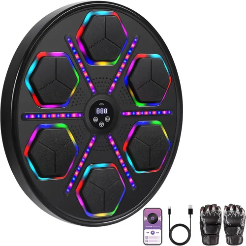 Miniatura 8 de 2025 Music Boxing Machine with Boxing Gloves, Smart Bluetooth Boxing Trainer, Boxing Wall Mount Machine for Adults Kids, Electronic Boxing Target