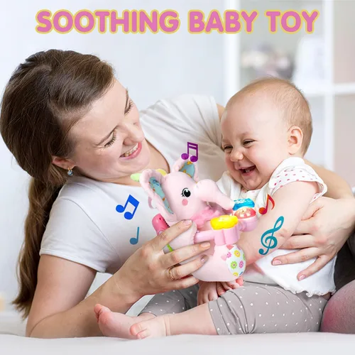Miniatura 7 de Ryotagift Animales de Peluche Juguetes de Elefante Musical Bilingüe para Bebé, Juguete de Aprendizaje Temprano para Infantes con Música con Luces