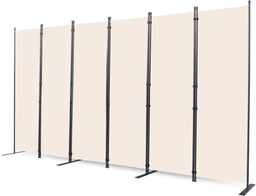 Miniatura 16 de CHOSENM Divisor de pared, 4 paneles divisores de habitación y pantallas de privacidad plegables con pies de soporte más anchos, pantalla de Gris