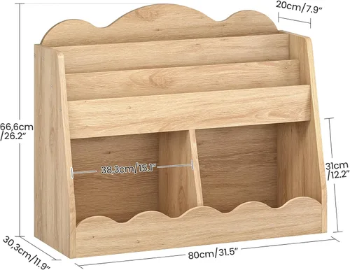 Miniatura 2 de CHOEZON Estantería infantil y almacenamiento de juguetes, estantería para niños con 2 cubos de juguetes, estante para libros para habitación