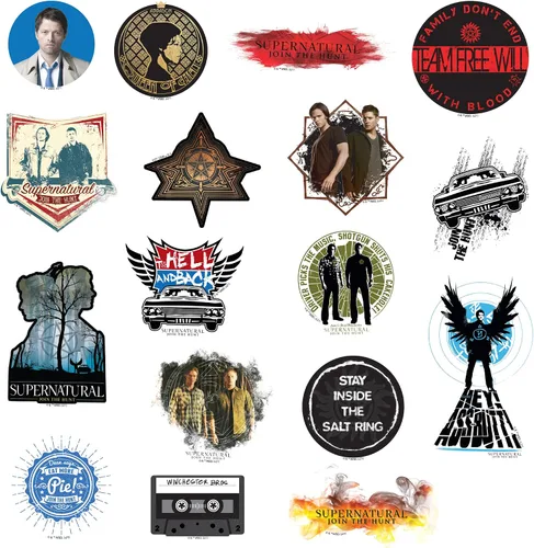 Miniatura 4 de Supernatural - Paquete variado de calcomanías de vinilo de 100 quilates, tamaño grande, troqueladas, para laptop, botella de agua, álbumes