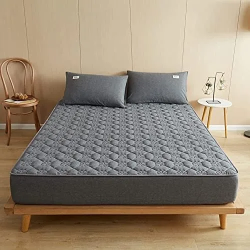 Protector de colchón impermeable tamaño King – Sábana bajera acolchada, funda gruesa y transpirable, ropa de cama suave y silenciosa – Almohadilla