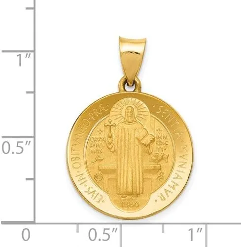 Miniatura 4 de Medalla de San Benito de oro amarillo de 14 k 0827 x 0748in