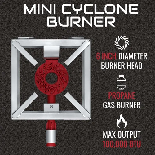 Miniatura 4 de CONCORD Quemador The Block de 12 pulgadas en acero inoxidable. Quemador de propano único para exteriores. 100,000 BTU Ideal para elaboración