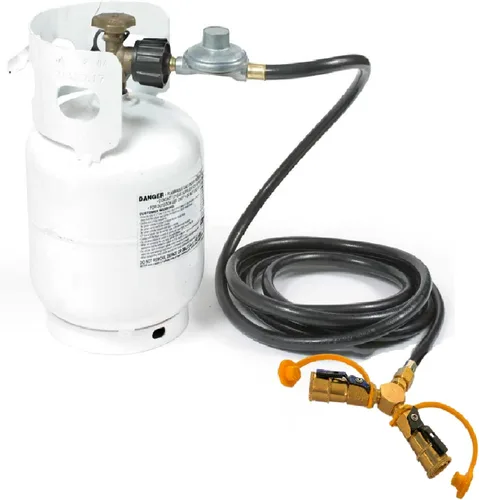 Miniatura 8 de Kit adaptador divisor en Y de propano de 1/4 pulgadas, 2 vías RV a parrilla de conexión rápida/desconexión de manguera de gas LP para cámperes